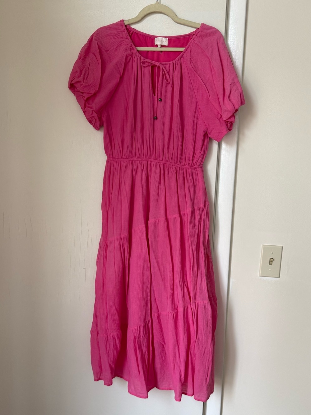 entro Hot Pink Tiered Summer Dress